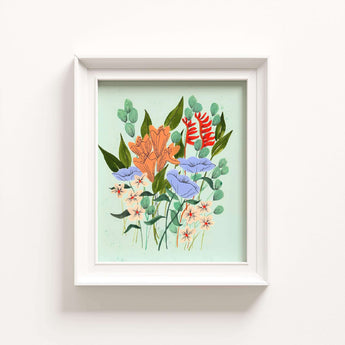 wildflower gouache illustration art print