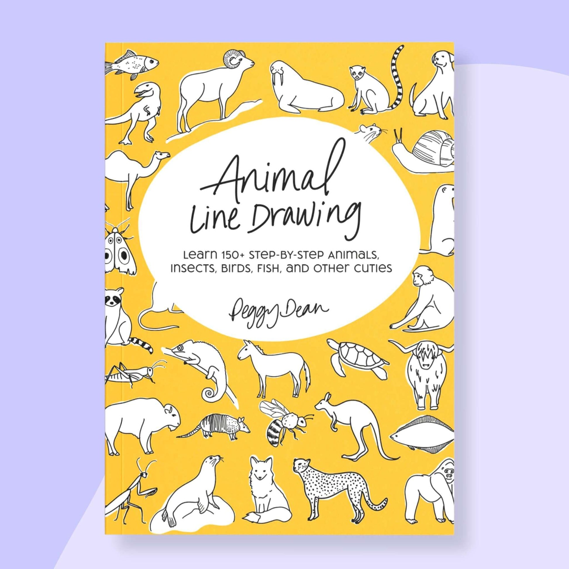 Animal line drawing book with step-by-step instructions