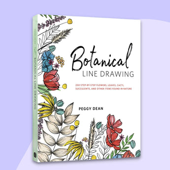 Step-by-step botanical line drawing book