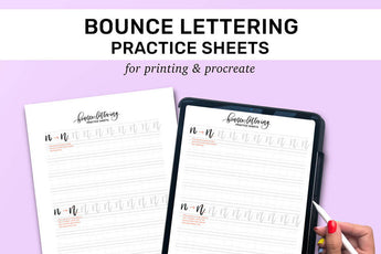 Practice sheets for brush lettering