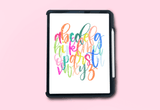 Procreate brush lettering alphabet