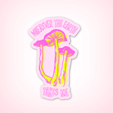 Neon mushroom vinyl sticker