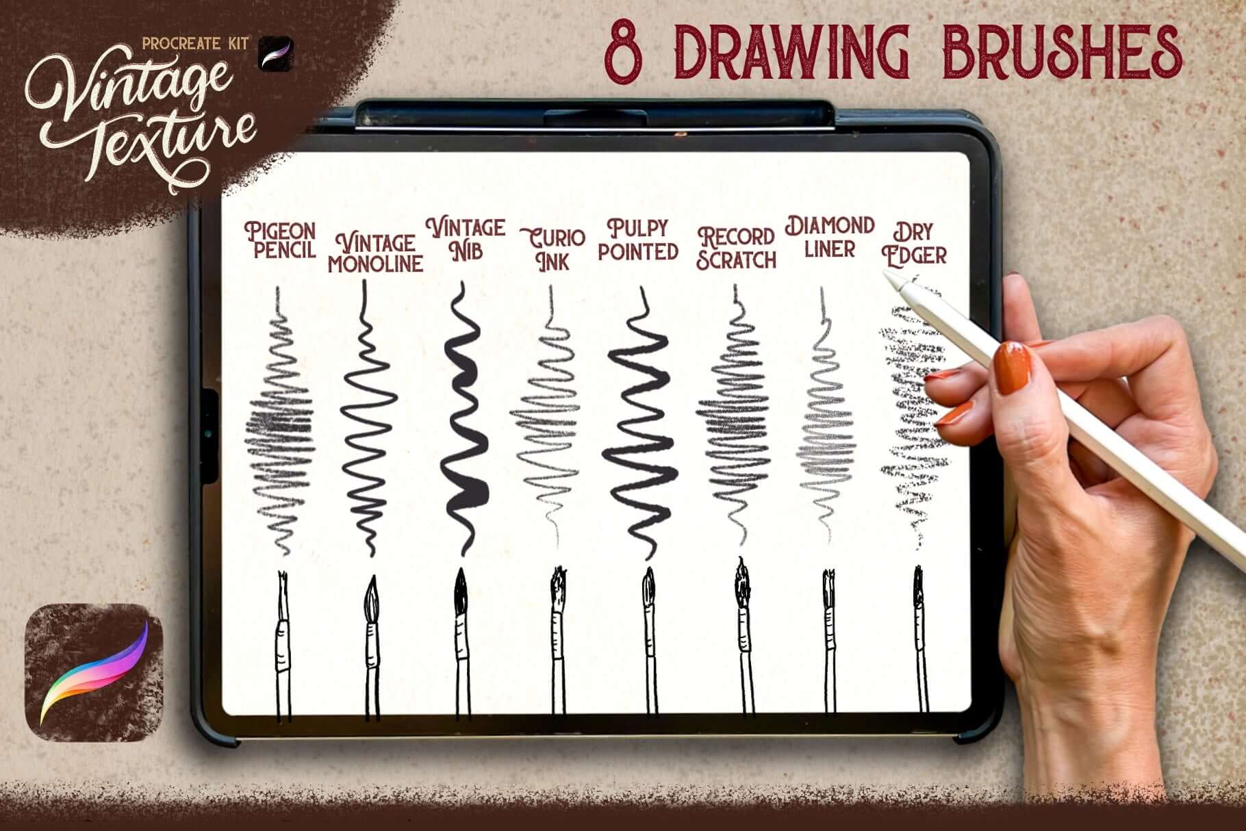 Procreate brush swatches